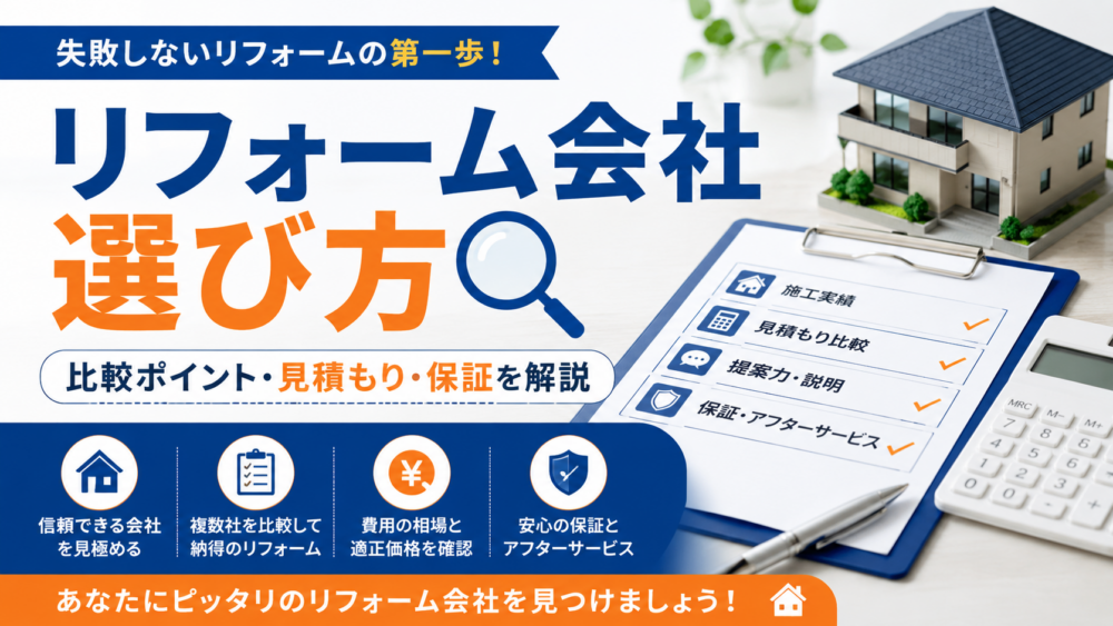 リフォーム会社 選び方｜比較ポイント・見積もり・保証を解説