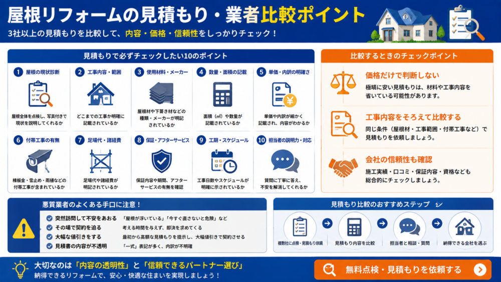 スレート屋根の見積もり・業者比較ポイント