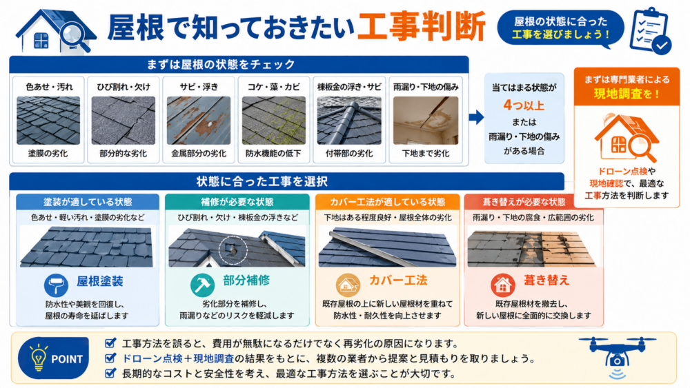 屋根の劣化サインと補修判断
