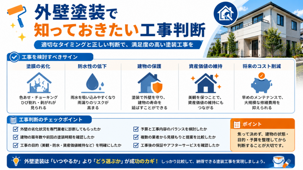 外壁塗装で知っておきたい工事判断