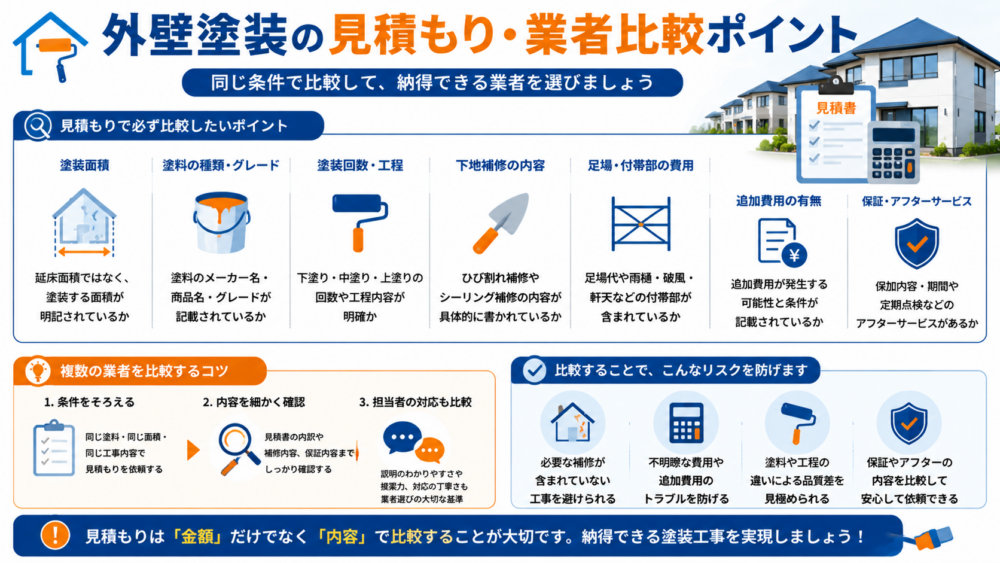外壁塗装の見積もり・業者比較ポイント