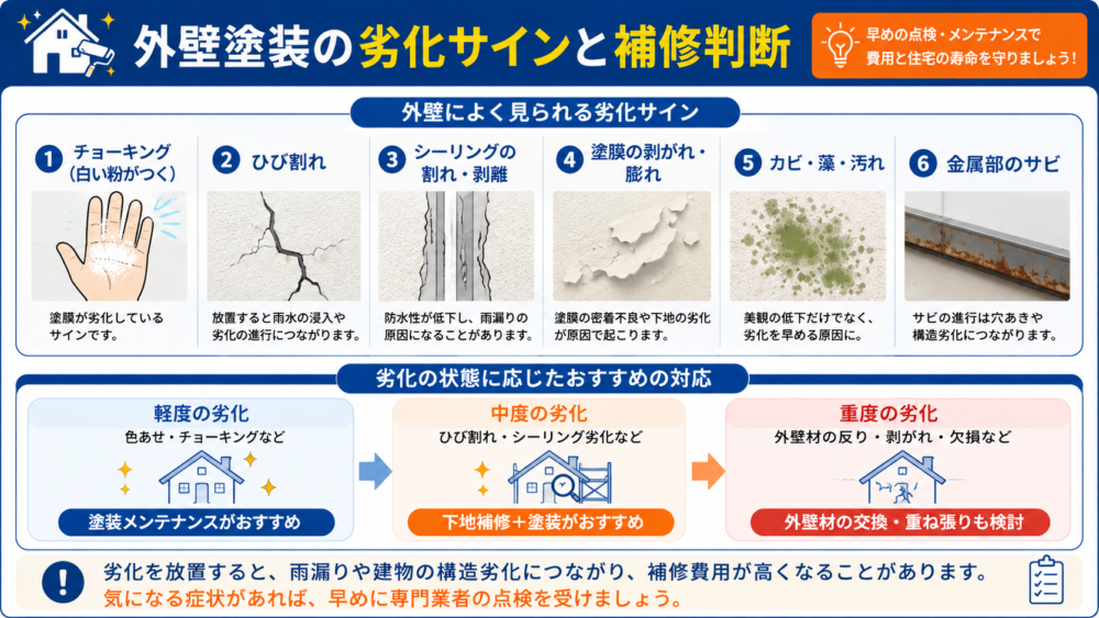 横浜市の外壁塗装の劣化サインと補修判断