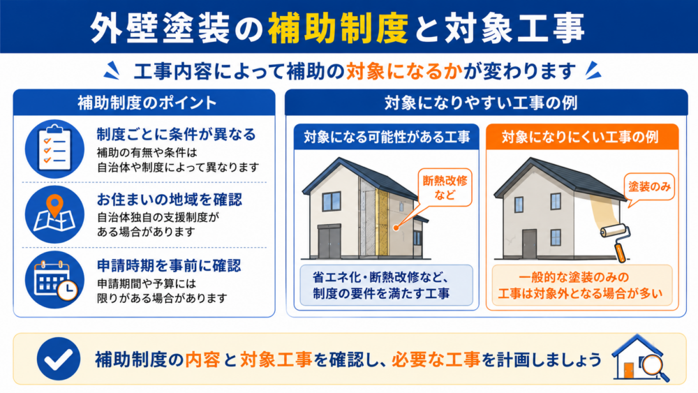 外壁塗装の補助制度と対象工事