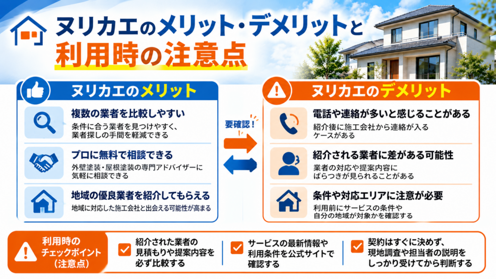 ヌリカエのメリット・デメリットと利用時の注意点