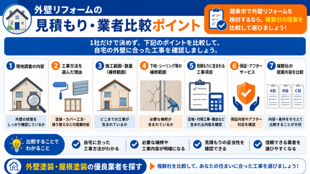 外壁リフォームの見積もり・業者比較ポイント