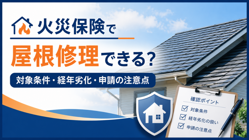 火災保険で屋根修理できる？対象条件・経年劣化・申請の注意点