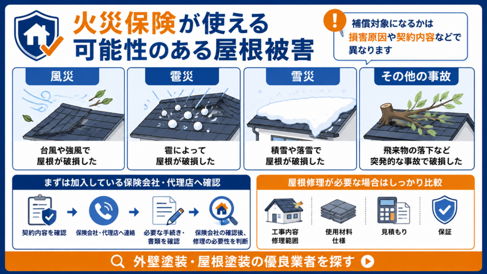 火災保険が使える可能性のある屋根被害