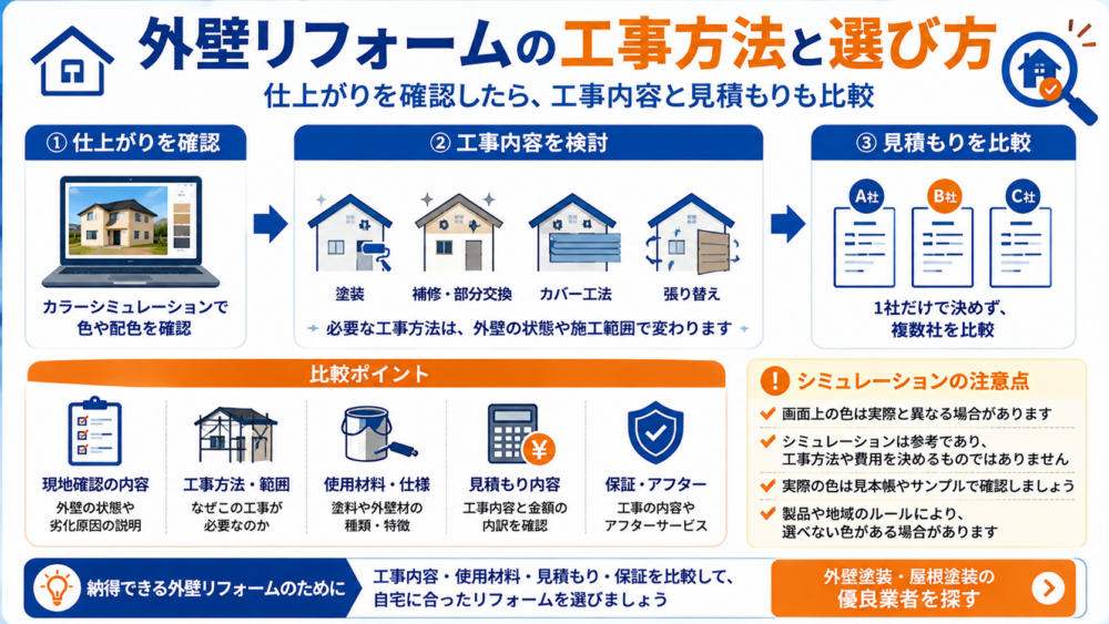 外壁リフォームの工事方法と選び方