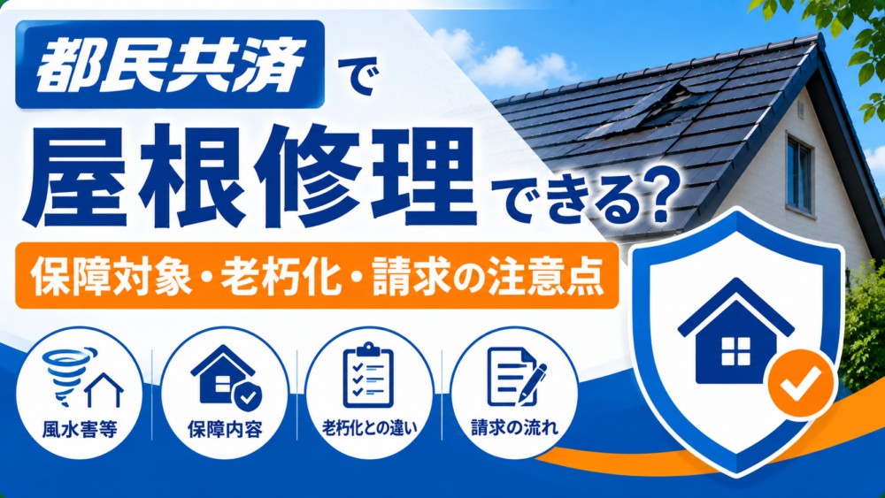 都民共済で屋根修理できる？保障対象・老朽化・請求の注意点