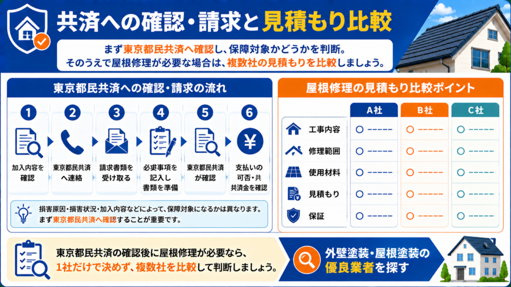 共済への確認・請求と見積もり比較
