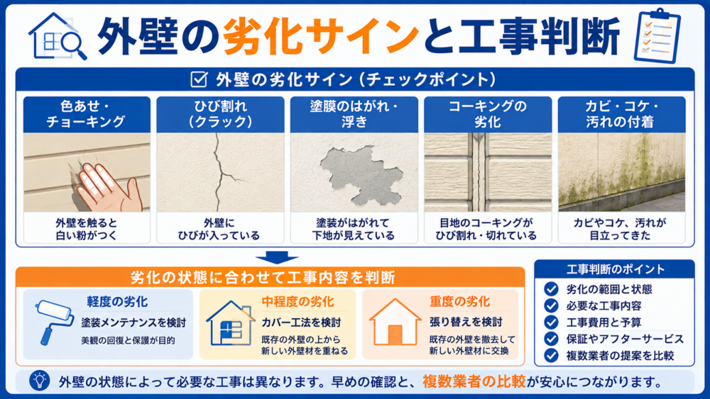 外壁の劣化サインと工事判断