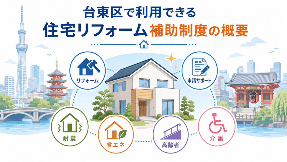 台東区で利用できる住宅リフォーム補助制度の概要