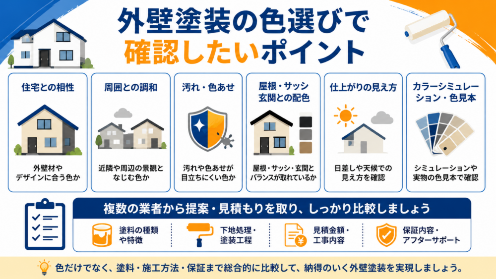 外壁塗装の色選びで確認したいポイント