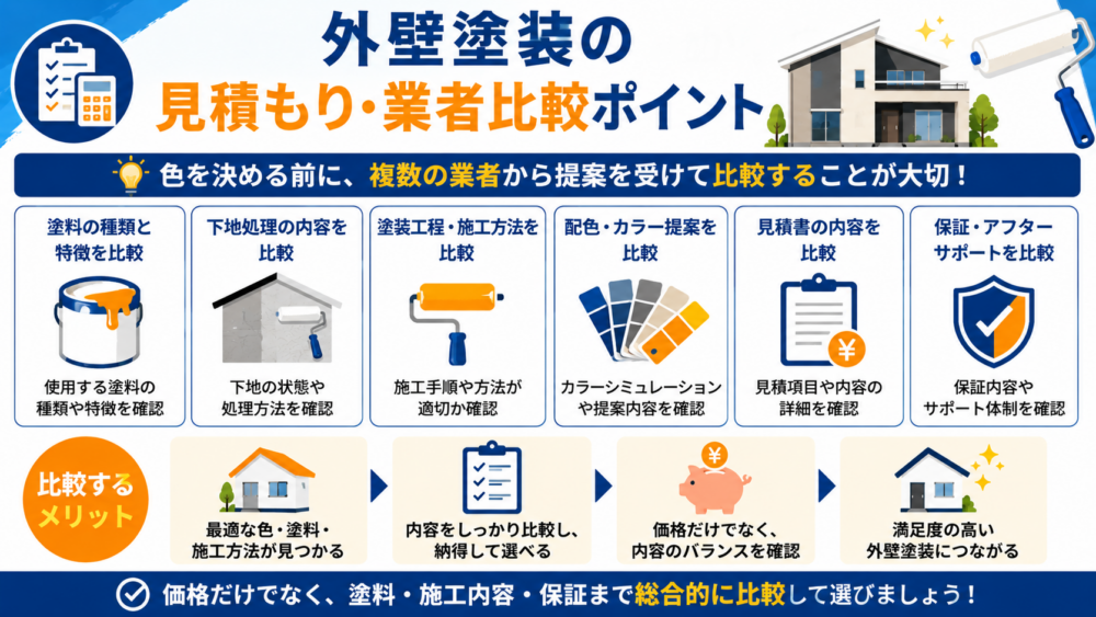 外壁塗装の見積もり・業者比較ポイント