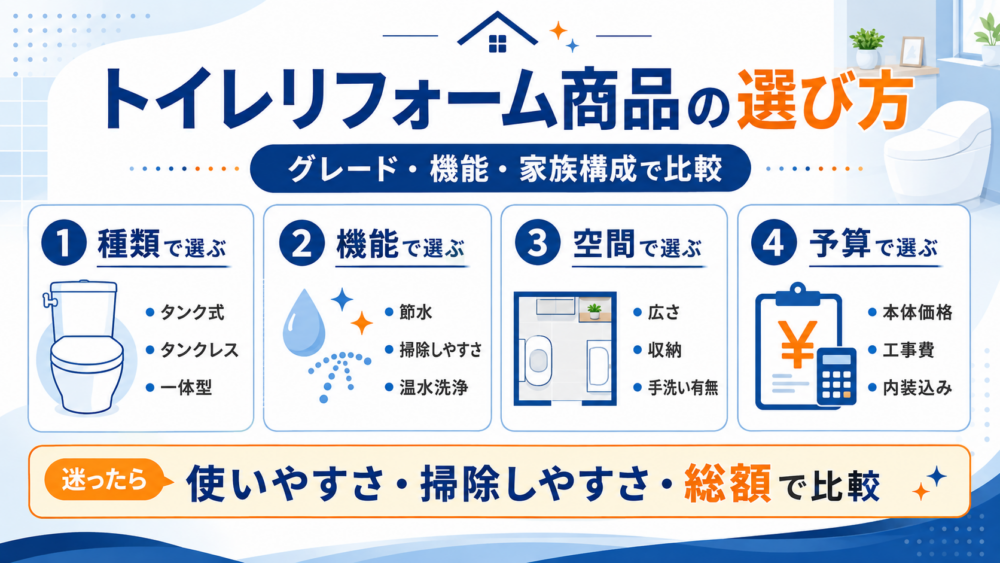 トイレリフォーム商品の選び方