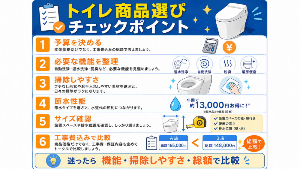 トイレ商品選びチェックポイント