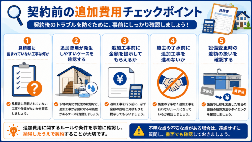 契約前の追加費用チェックポイント