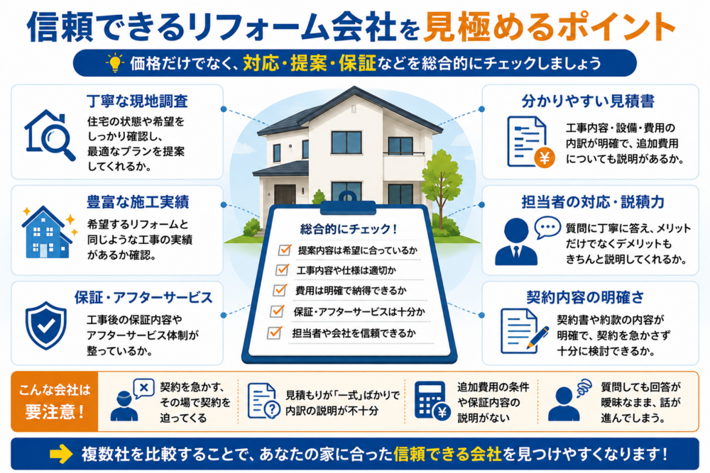 信頼できるリフォーム会社を見極めるポイント