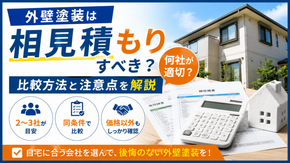 外壁塗装は相見積もりすべきか何社が適切かを解説するイメージ