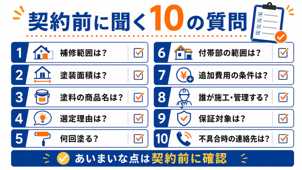 外壁塗装の契約前に業者へ聞いておきたい10の質問