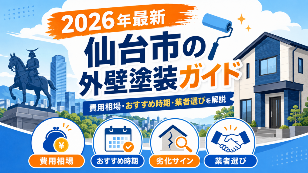 仙台市の外壁塗装ガイド2026 費用相場・おすすめ時期・劣化サイン・業者選び