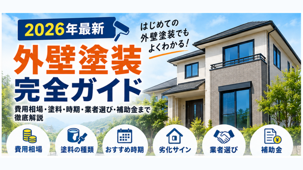外壁塗装完全ガイド 2026年最新 費用相場・塗料・時期・業者選び・補助金を解説