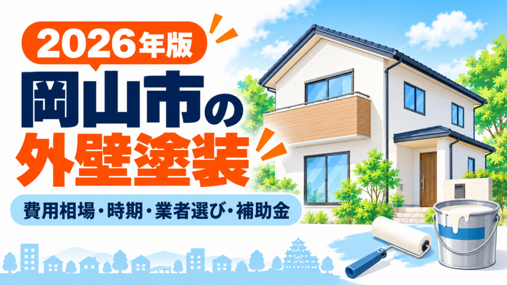 岡山市の外壁塗装について費用相場・施工時期・業者選び・補助金を解説する記事のアイキャッチ