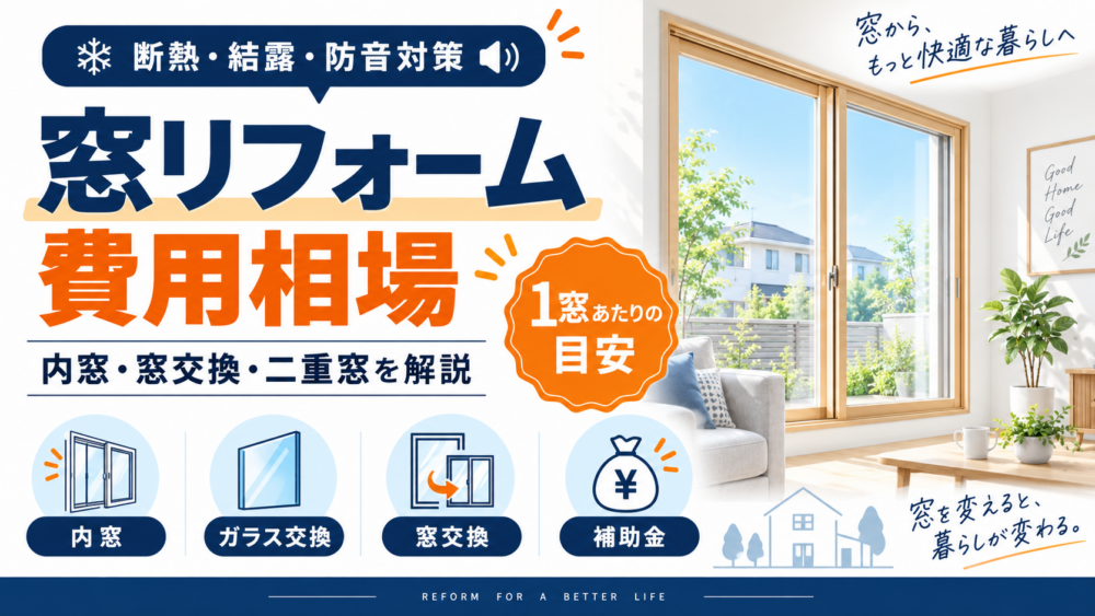 窓リフォームの費用相場と内窓・窓交換・二重窓・補助金のポイント