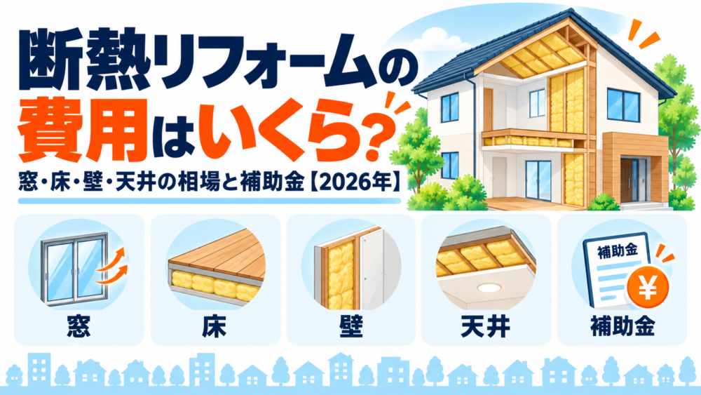断熱リフォームの費用相場と窓・床・壁・天井の工事、補助金を解説する2026年版の図解