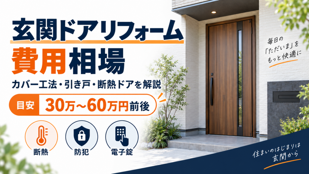 玄関ドアリフォームの費用相場30万～60万円前後とカバー工法・引き戸・断熱ドアのポイント