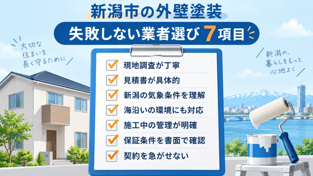 新潟市で外壁塗装業者を選ぶ際に確認したい7つのチェック項目