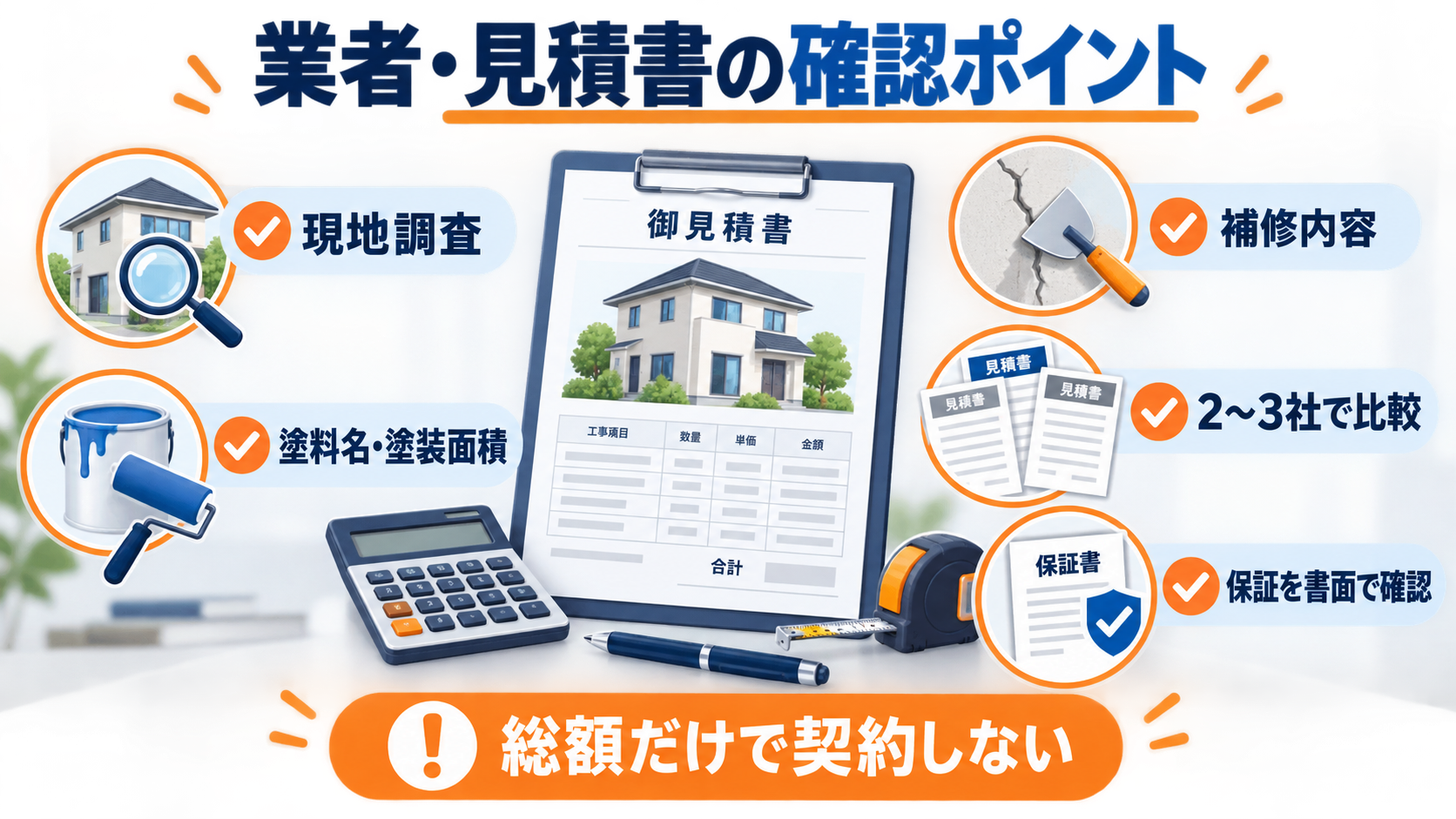 外壁塗装業者と見積書を選ぶ際の確認ポイント