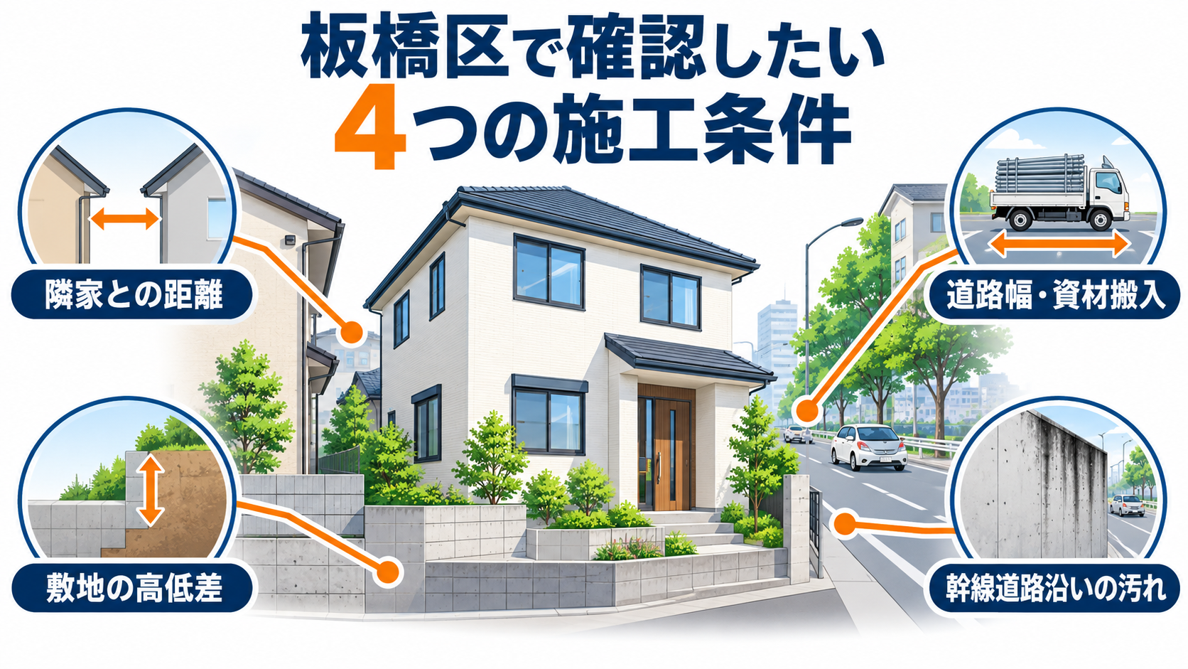 板橋区で外壁塗装を行う際に確認したい4つの施工条件