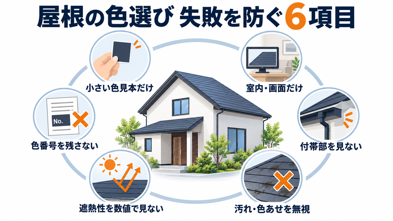 屋根塗装の色選びで失敗を防ぐ6つの確認項目