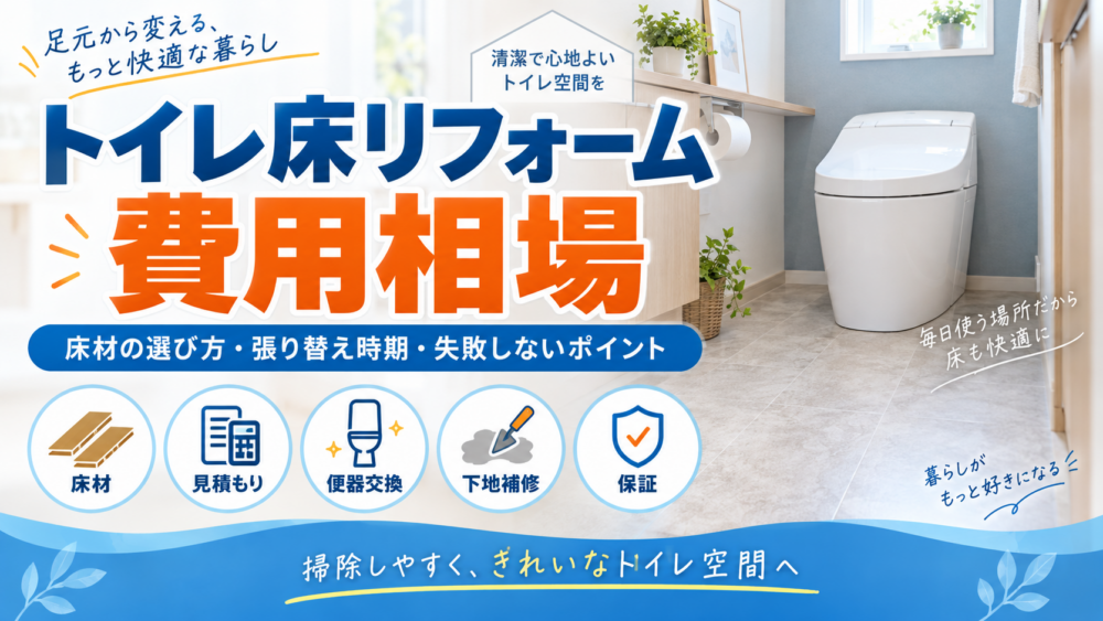 トイレ床リフォームの費用相場と床材の選び方・張り替え時期を解説する図解