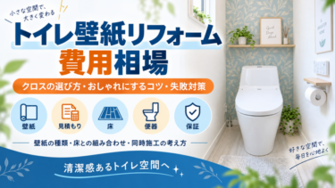 トイレ壁紙リフォームの費用相場とクロスの選び方・おしゃれにするコツを解説する図解