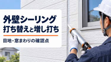 外壁シーリングの打ち替えと増し打ちを解説する記事のアイキャッチ