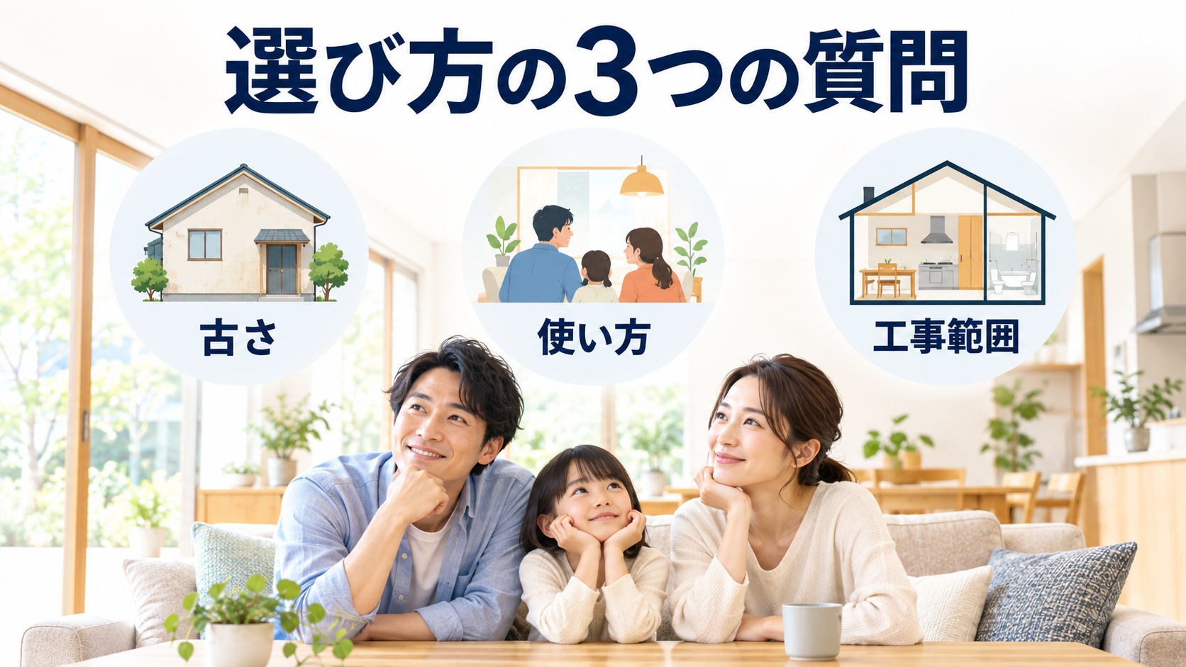 古さ・使い方・工事範囲から自宅に合う改修方法を考える家族
