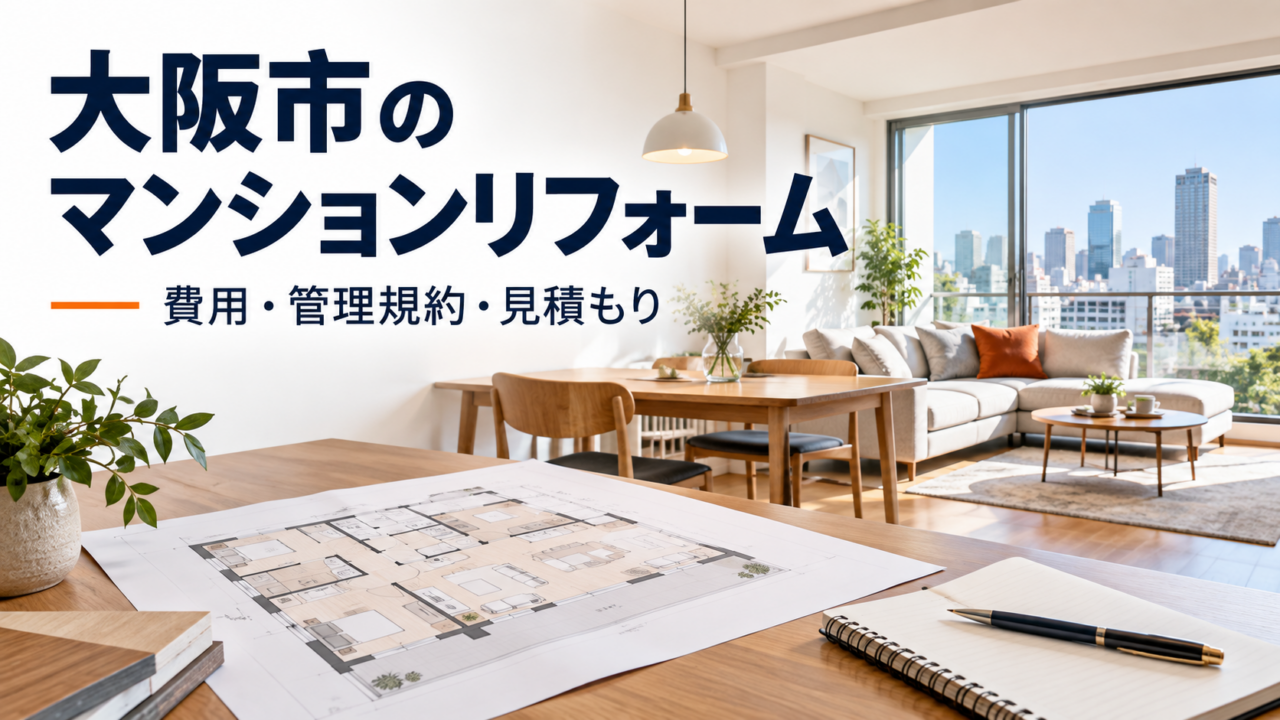 大阪市のマンションリフォーム費用・管理規約・見積もりを解説するイメージ