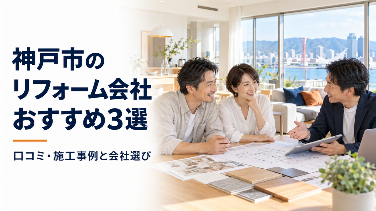 神戸市のリフォーム会社おすすめ3選と口コミ・施工事例による会社選びを紹介する画像