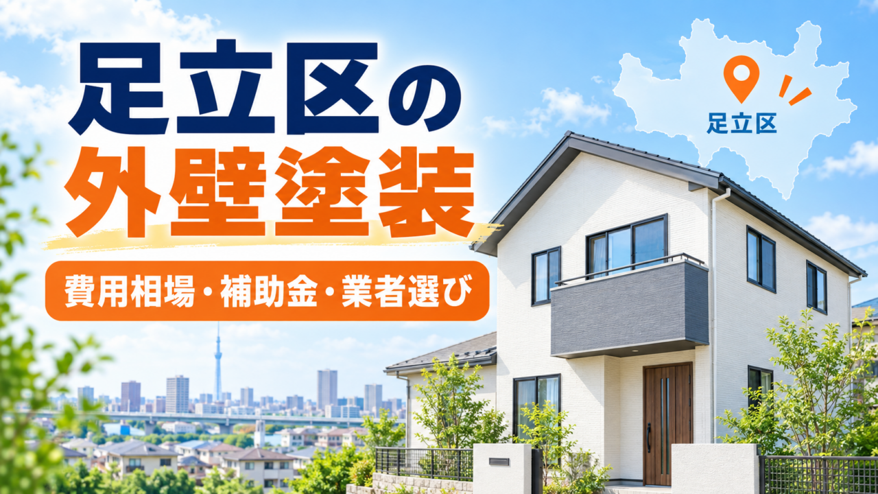 足立区の外壁塗装について費用相場・補助金・業者選びを紹介する画像