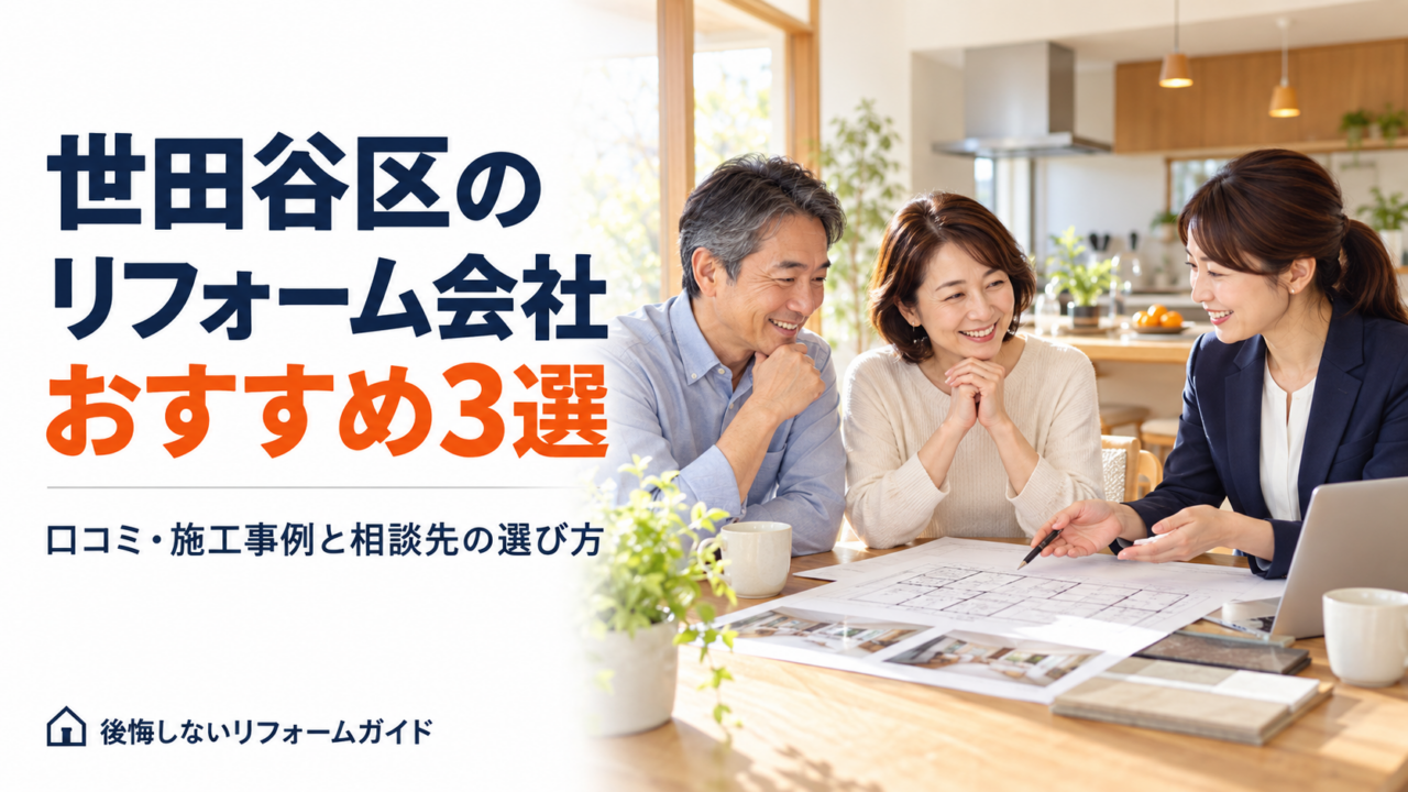 世田谷区のリフォーム会社おすすめ3選と口コミ・施工事例から相談先を選ぶポイントを紹介する画像