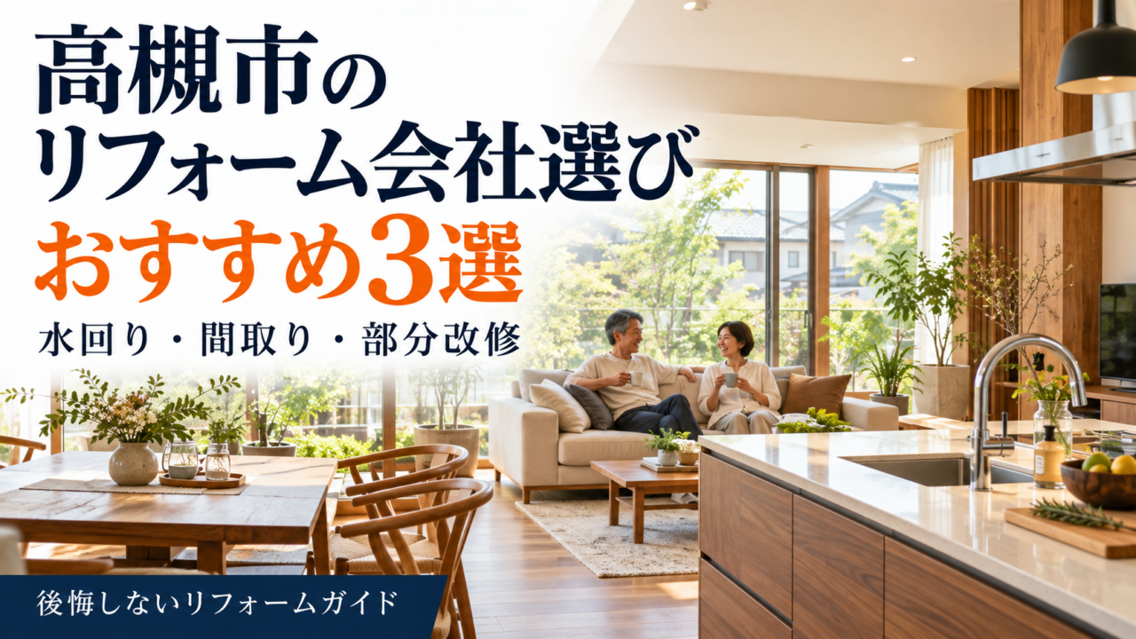 高槻市のリフォーム会社3社を水回り・間取り・部分改修で比較するガイド