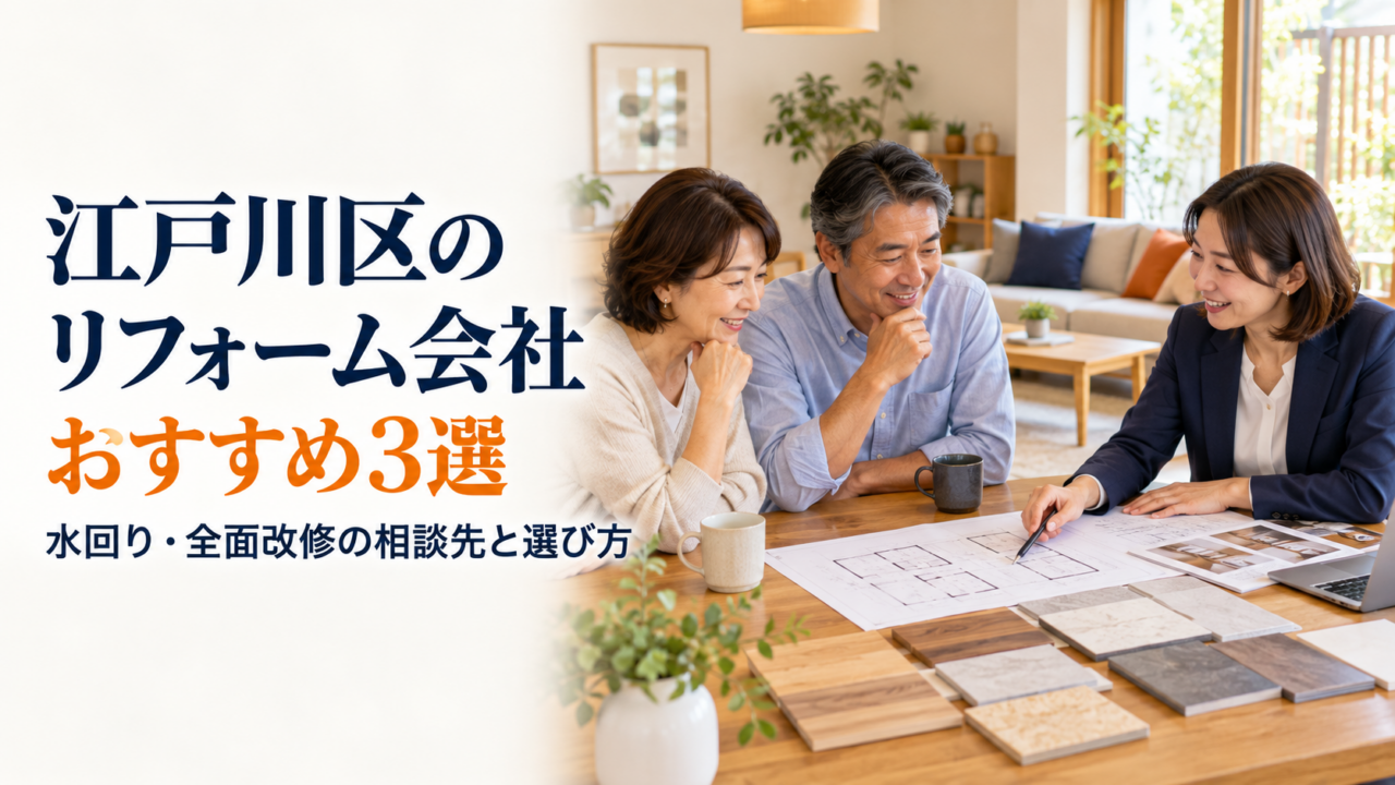 江戸川区のリフォーム会社おすすめ3選と水回り・全面改修の相談先や選び方
