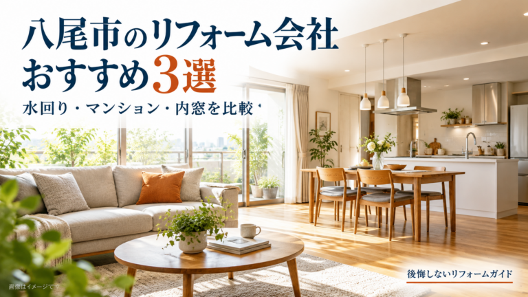 八尾市のリフォーム会社おすすめ3選を紹介する、明るいキッチンとダイニングのあるLDKのイメージ
