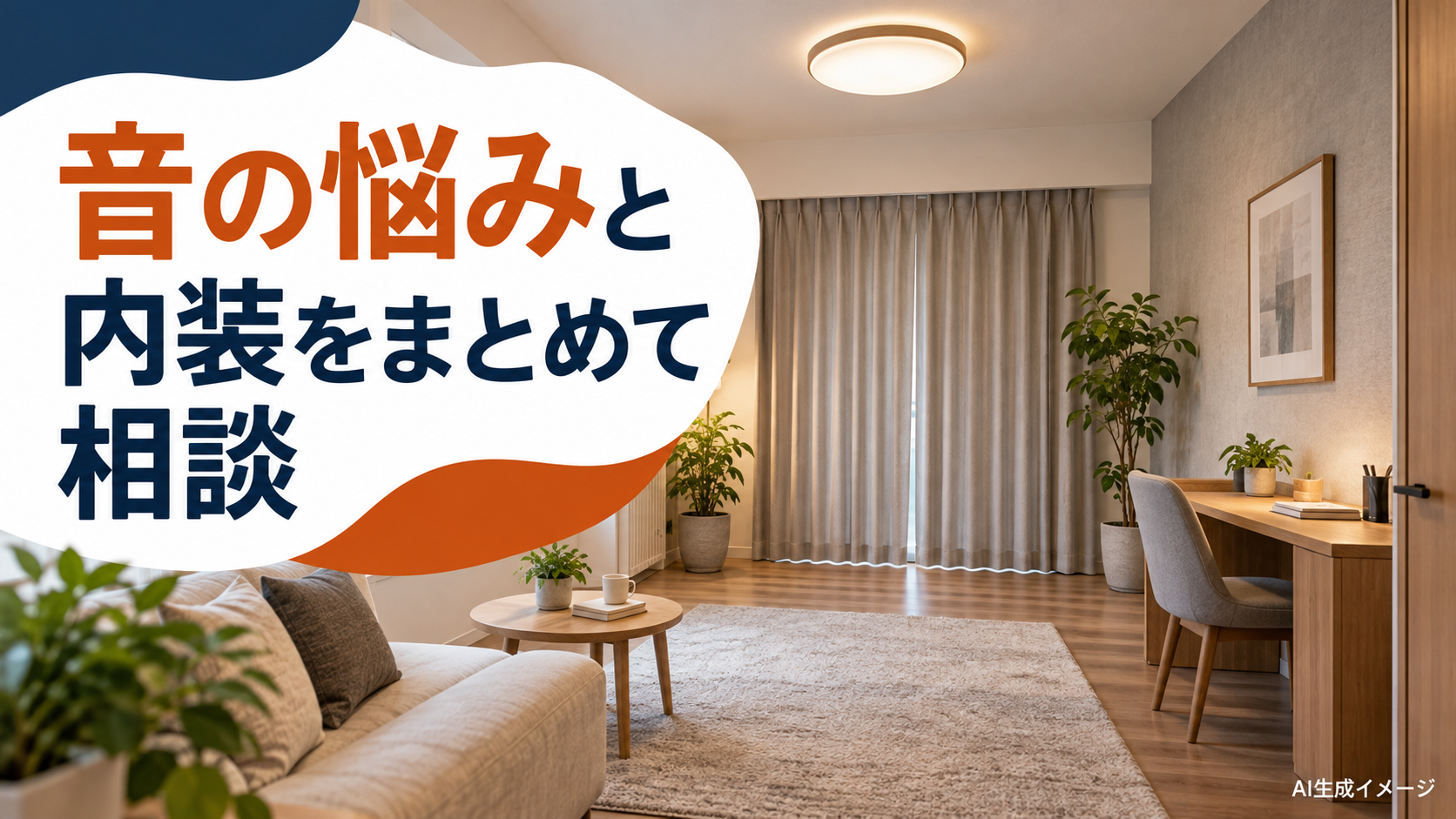 音の悩みと内装の見直しを考える落ち着いたマンション居室のイメージ