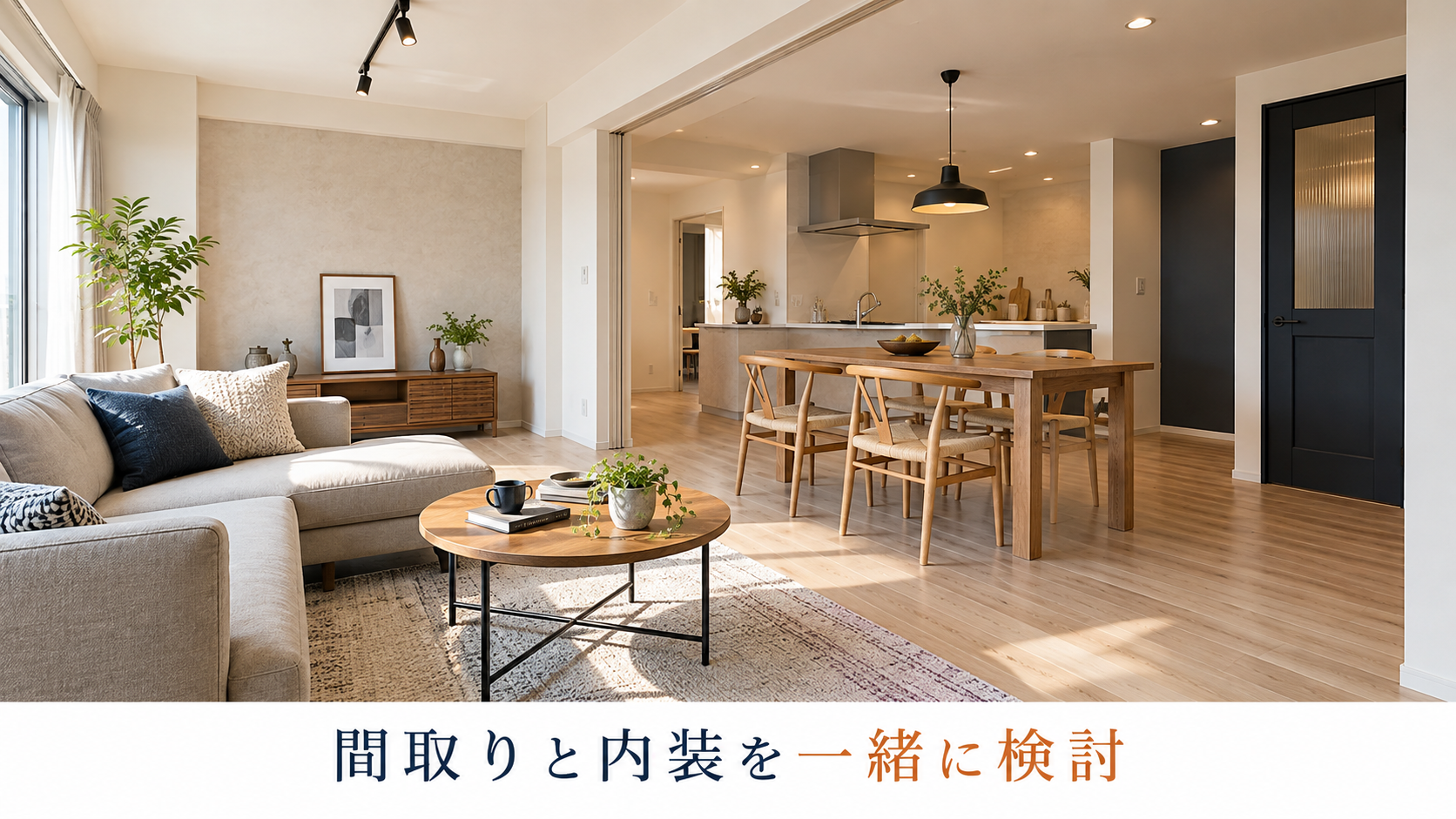 間取りと内装をまとめて見直した開放的なマンションLDKのイメージ