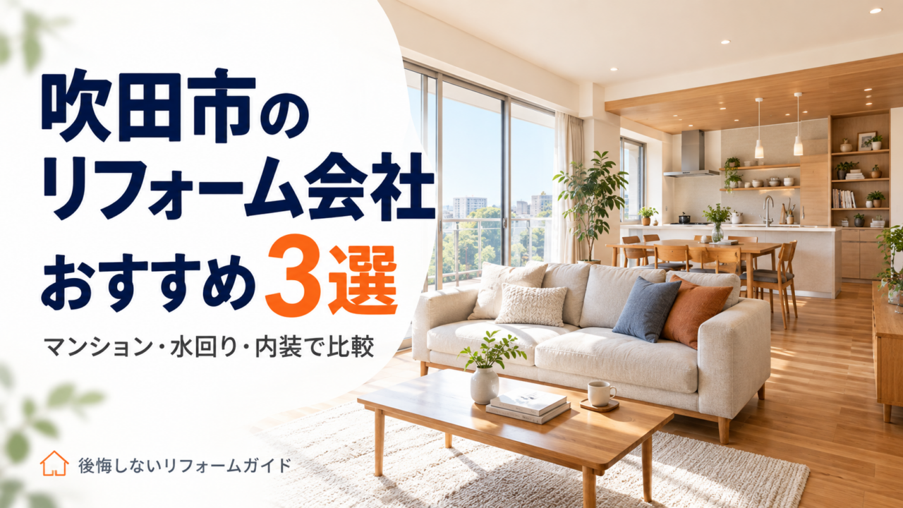 吹田市のリフォーム会社3社をマンション・水回り・内装の相談内容で比較するガイド