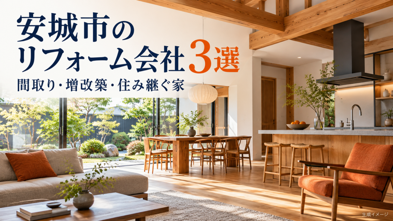 安城市のリフォーム会社選びを間取り・増改築・住み継ぐ家の視点で紹介する生成イメージ
