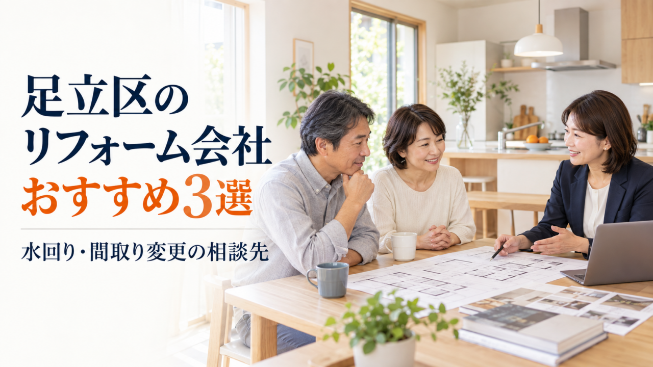 足立区のリフォーム会社おすすめ3選｜水回り・間取り変更の相談先と選び方